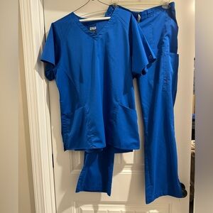 WonderWink Pro Royal Blue Scrub Set Top XL/Bottoms L